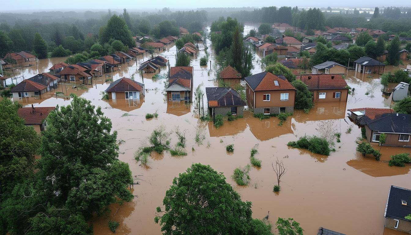 Inondation vue du ciel